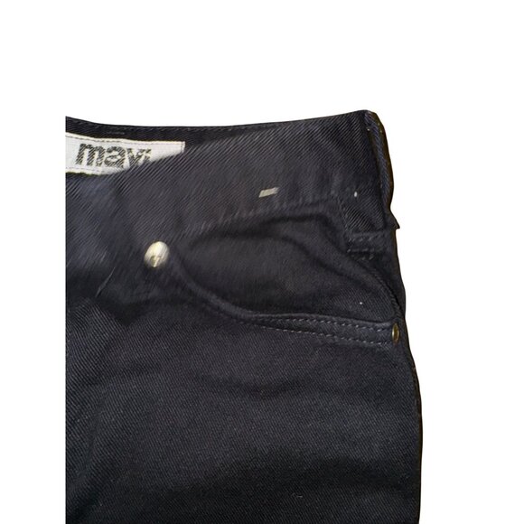 Mavi Molly Flare Jeans 29/32 Low Rise Button Fly‎ Black 100% Cotton Frayed Hem - Picture 7 of 11